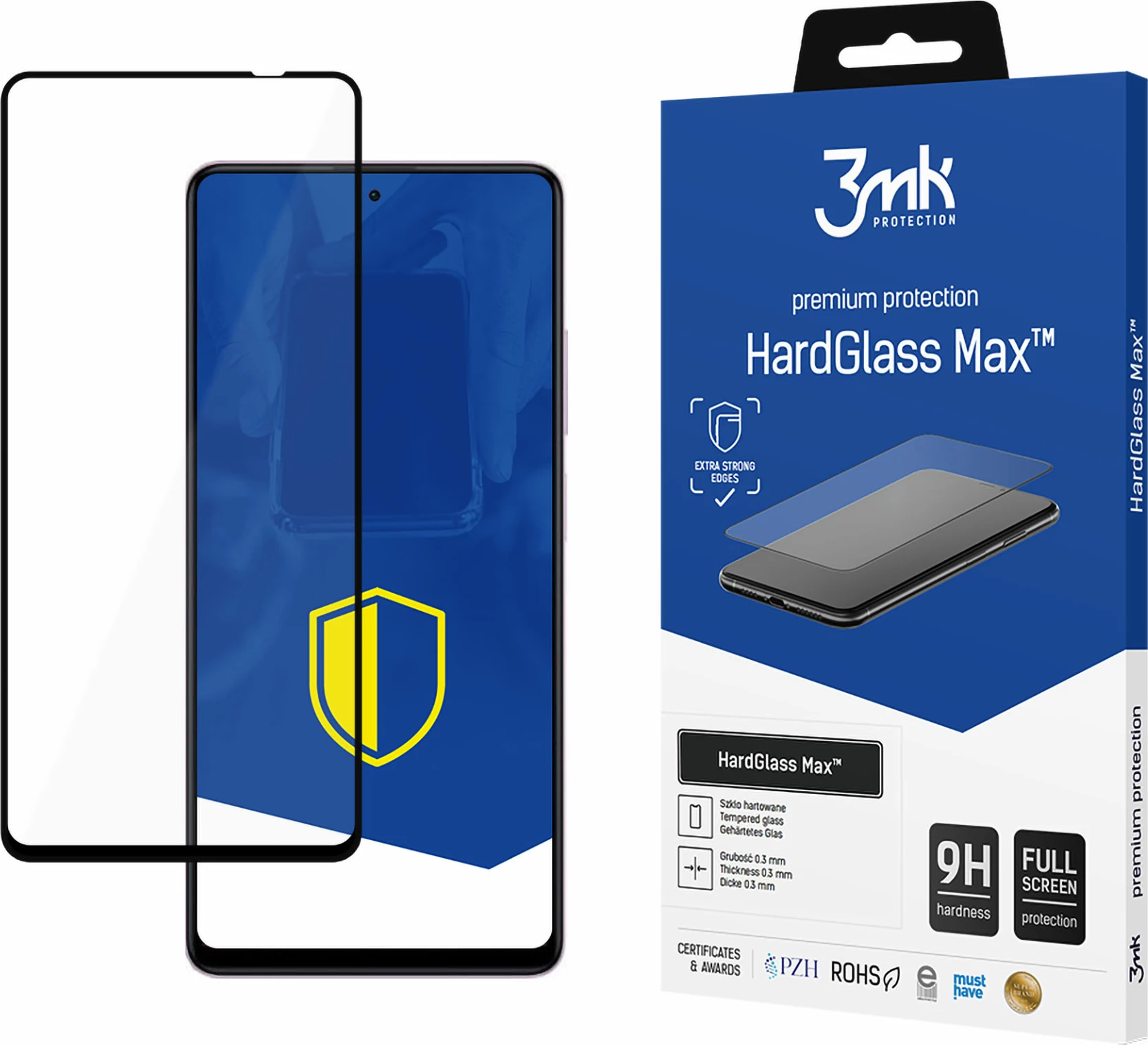 Xham i temperuar 3mk HardGlass Max për Xiaomi Redmi Note 12 Pro+ / Note 12 Pro, 9H, i zi