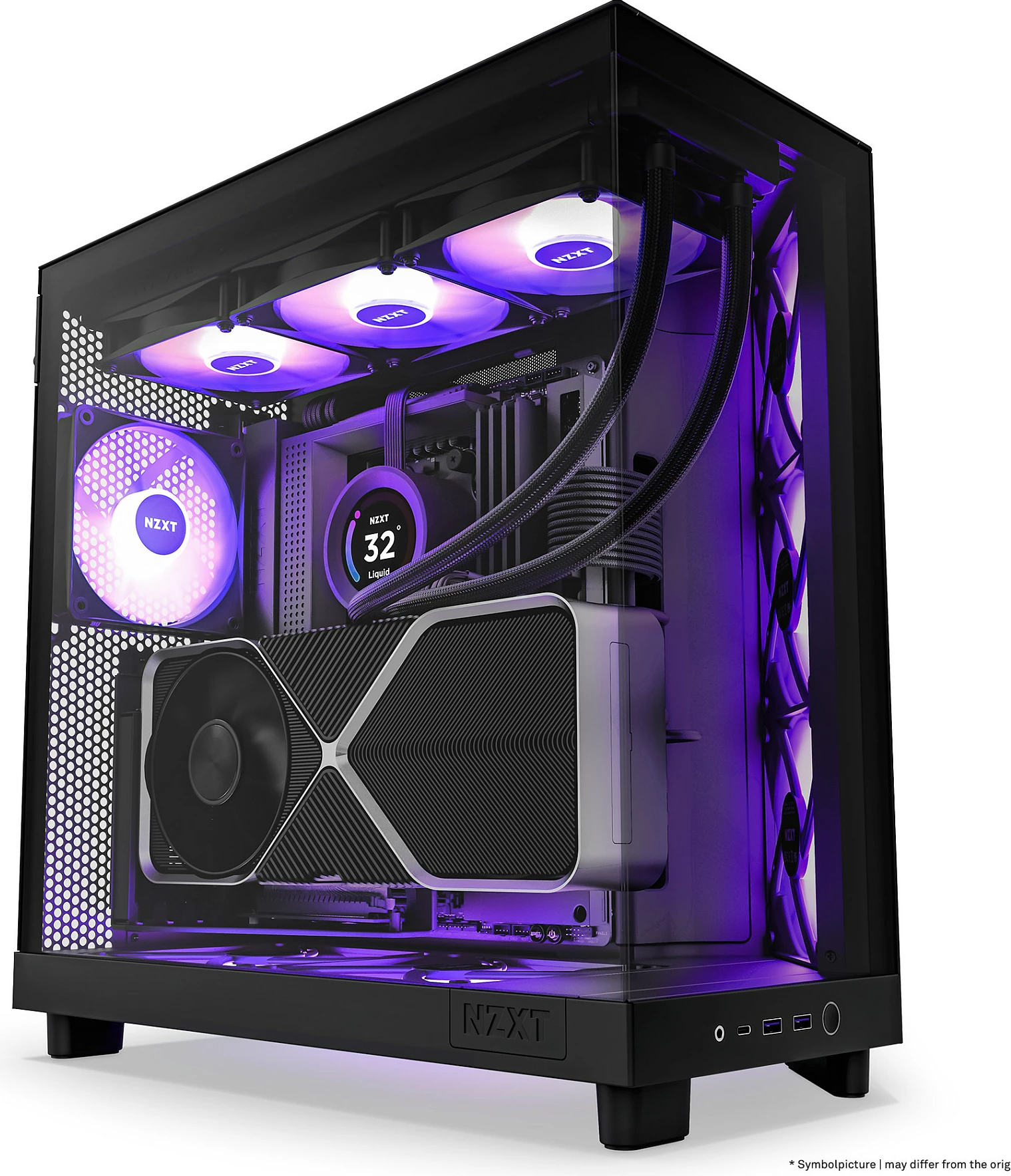 Kasë NZXT H6 Flow RGB Midi Tower, ATX/micro ATX/Mini-ITX, xham i temperuar, e zezë