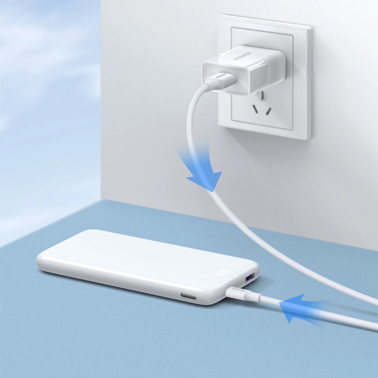Kabllo Ugreen US289 60141, micro USB / USB-A, 1m, e bardhë