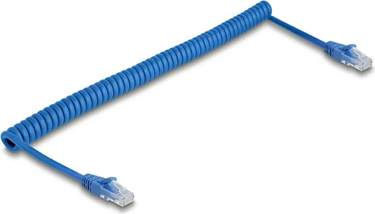 Kabllo rrjeti DeLOCK 90363, Cat6 RJ45, 3.3 m, spirale, Blu