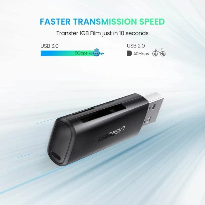 Lexues kartelash UGREEN 60722 SD/microSD USB 3.0 5Gbps, i zi, me kuti