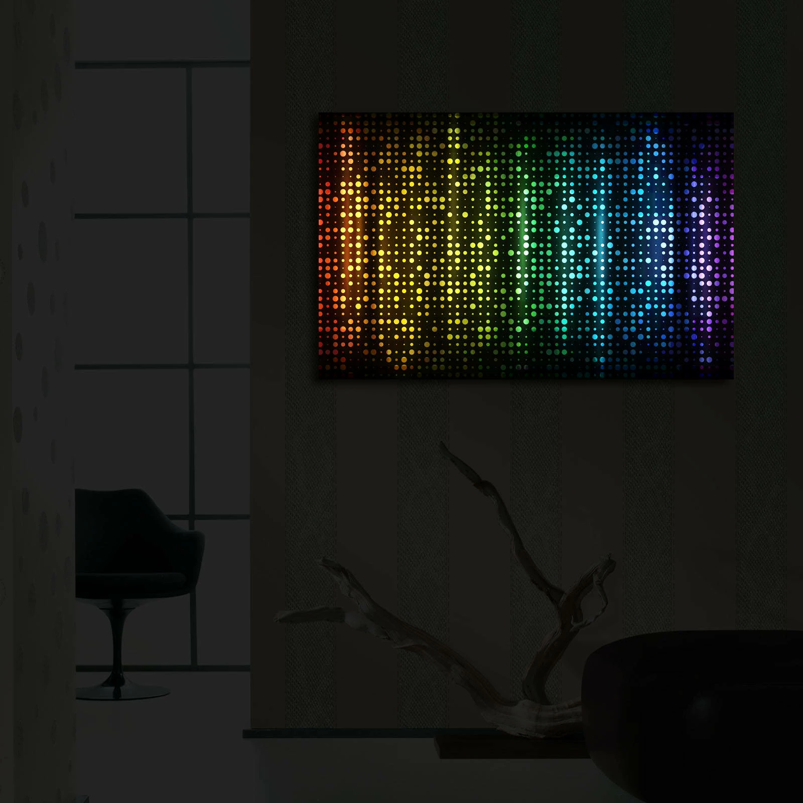 Pikturë dekorative me drita LED, shumëngjyrëshe, 45x70cm, 4570İACT-37
