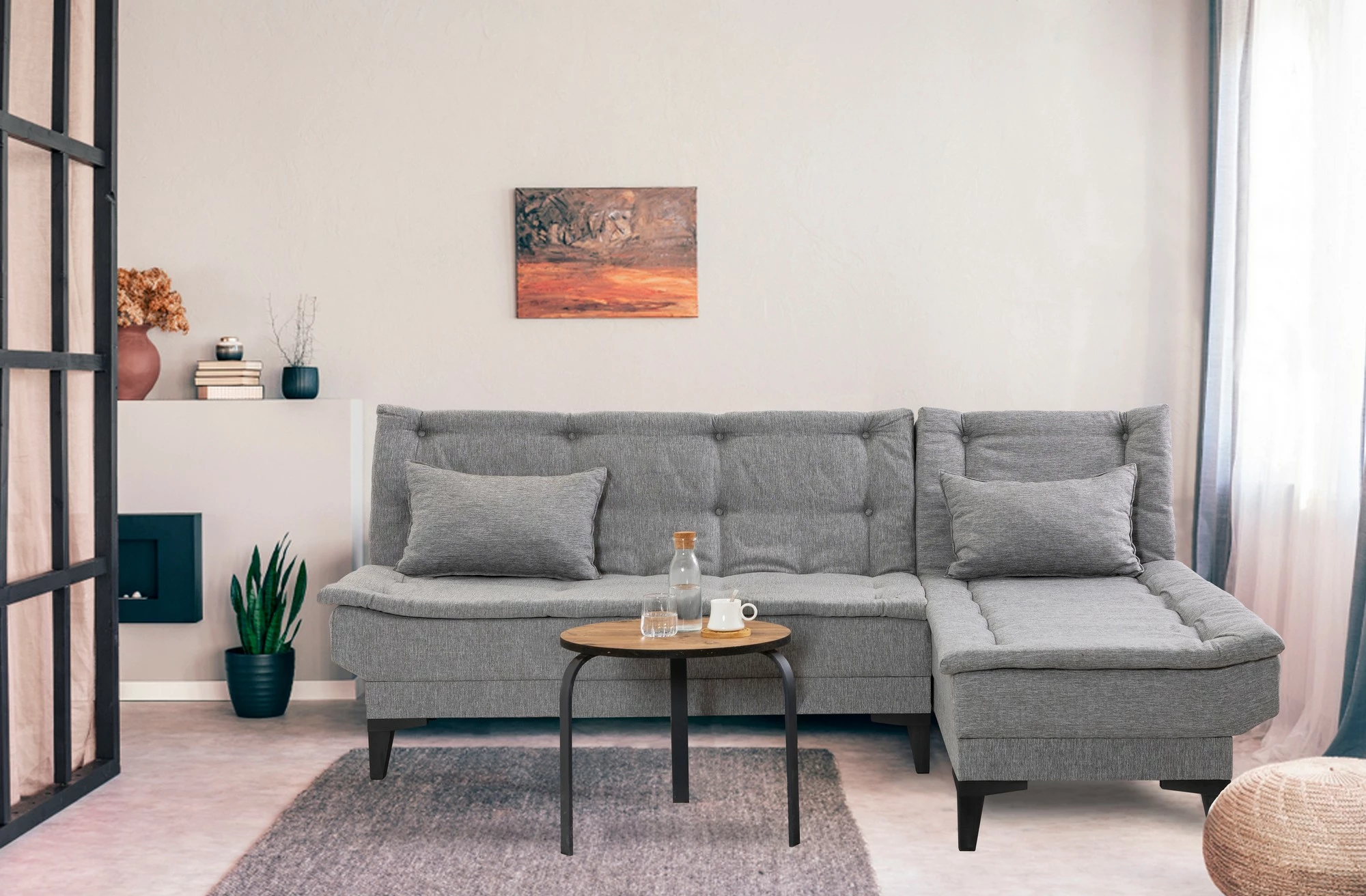 Kënd-sofë shtrat Atelier del Sofa, Santo-S, gri