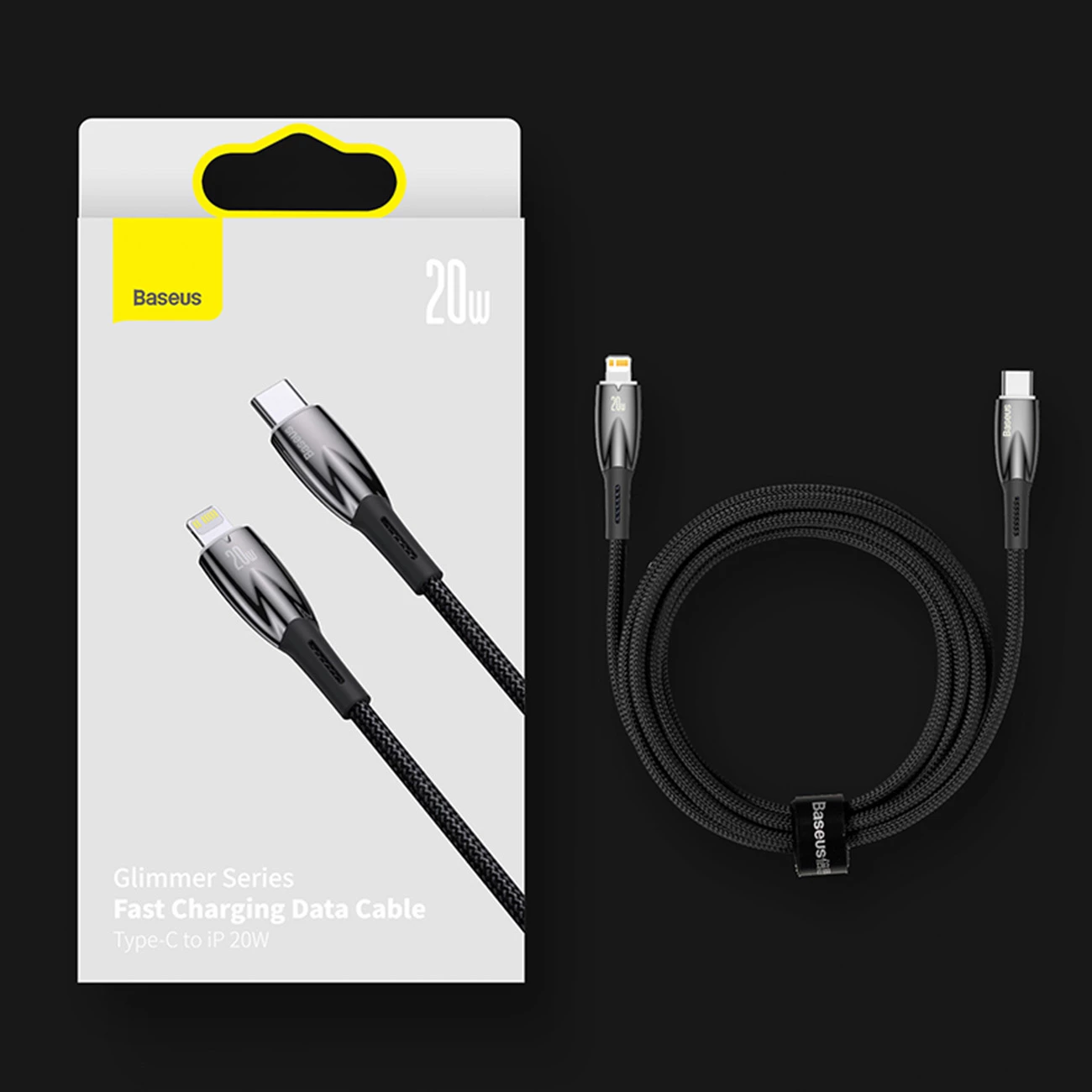 Kabllo karikimi i shpejtë Baseus Glimmer Series, USB-A në USB-C, 1m, 100W, Blu
