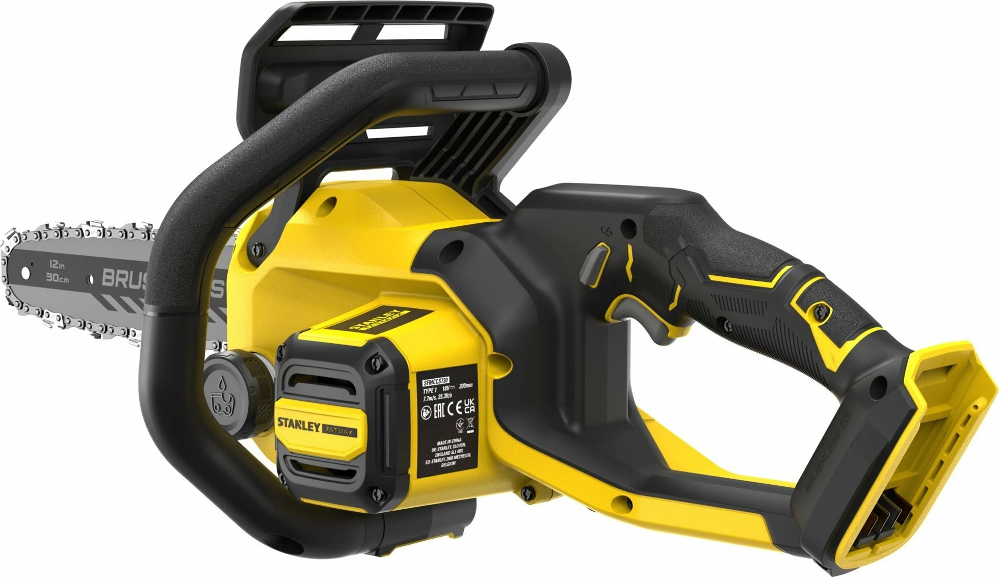 Sharrë me zinxhir Stanley SFMCCS730B 18V 30cm Brushless, e verdhë/zezë, pa bateri dhe karikues