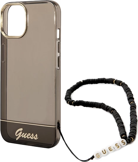 Mbështjellës Guess GUHCP14MHGCOHK për iPhone 14 Plus 6.7", me rrip, i zi