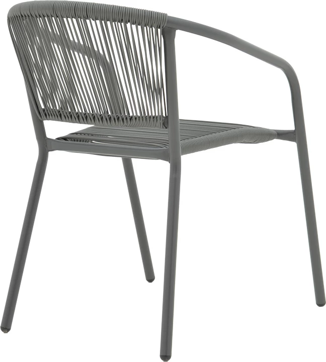 Tavolinë me karrige Ensure-Lindaria, metal-xham, ngjyrë anthracite, 5 copë, 140x80x70cm