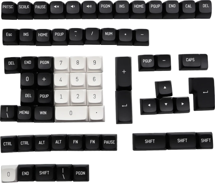 Set kapakësh tastesh Redragon A132 PBT Double Shot, 150 copë, bardh/zi