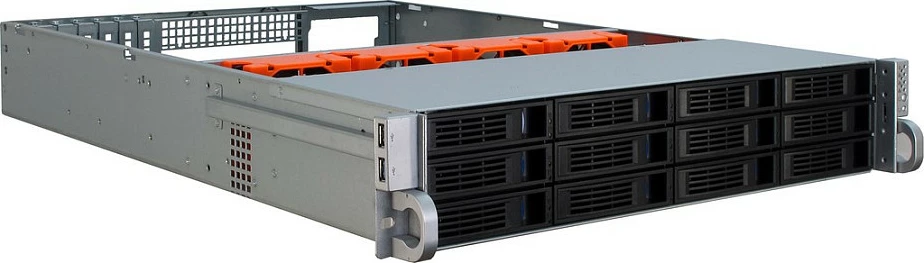 Kasë serveri Inter-Tech IPC 2U-2412, Rack 2U, Hot-swap, 14x 2.5" + 1x 3.5", ATX/EATX, e zezë/argjendtë