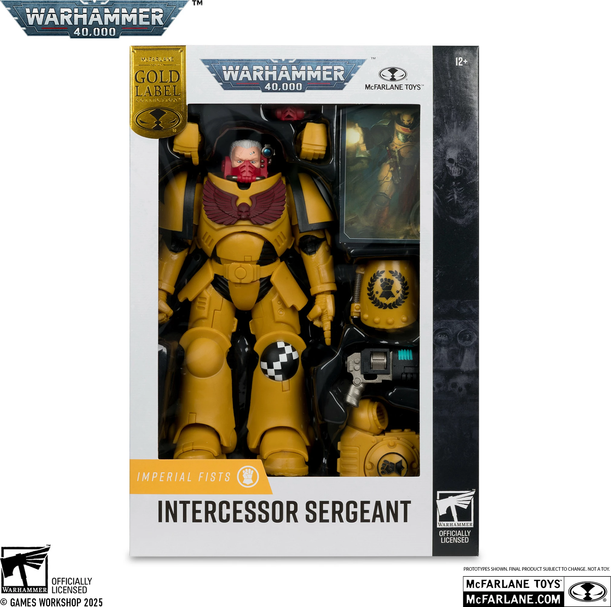 Figurinë aksioni McFarlane Warhammer 40,000 Intercessor Sergeant, 7 inç, e verdhë