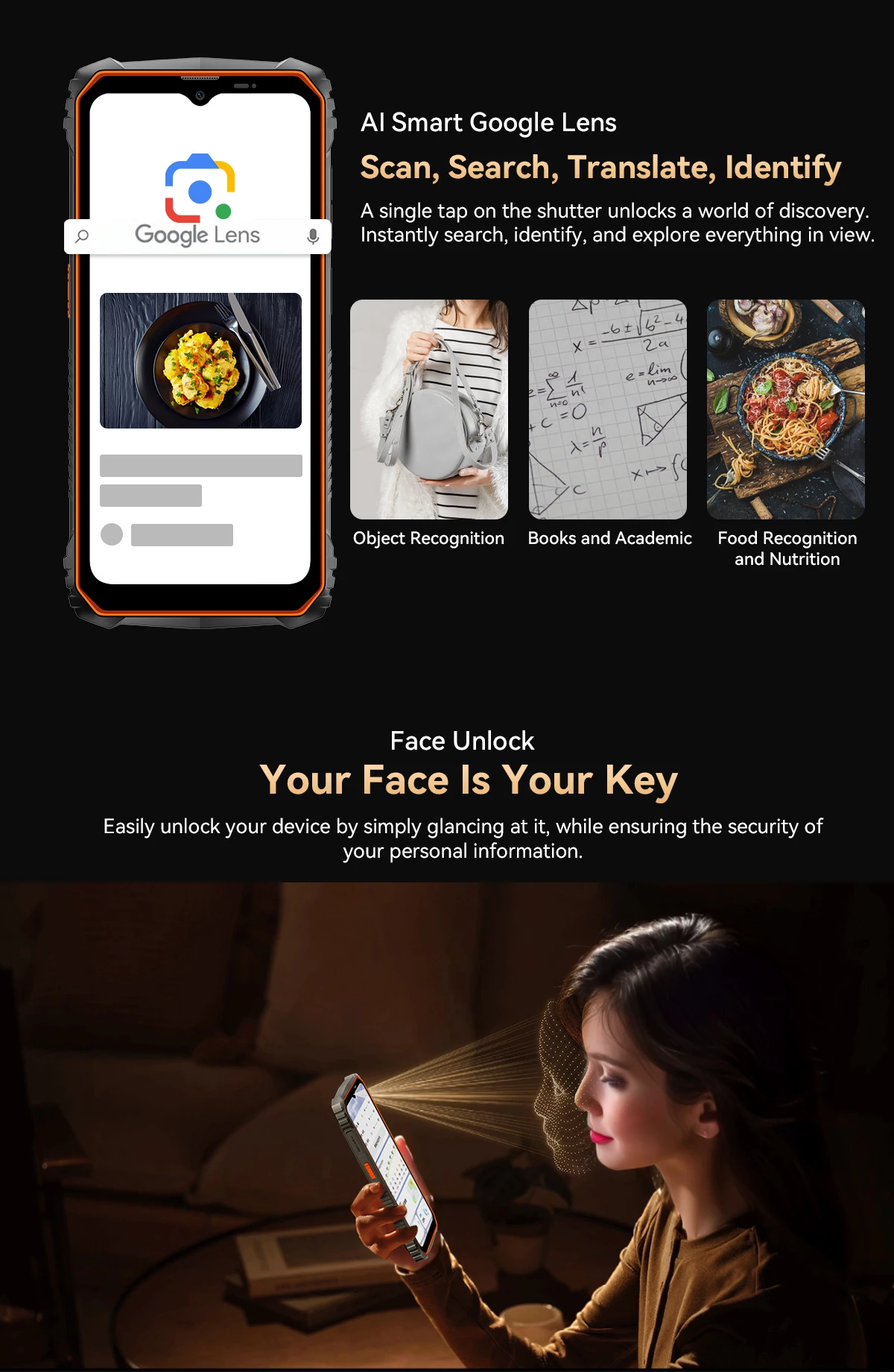 Celular Oscal Marine 1 4GB RAM 128GB 5100mAh IP68/IP69K MIL-STD-810H, portokalli