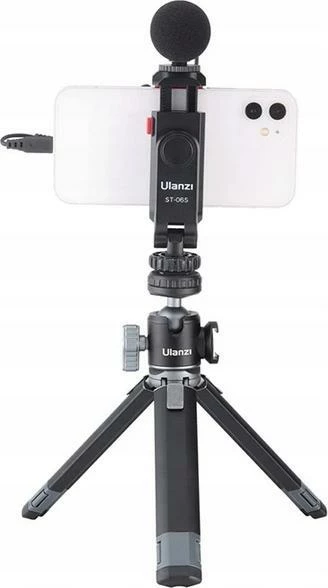 Mbajtës telefoni Ulanzi ST-06S, 1/4" dhe hot shoe ISO, 60-90 mm, rrotullim 360°, i zi