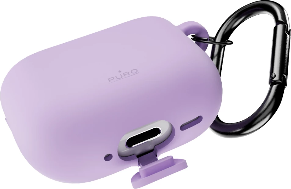 Mbështjellës silikoni Puro Icon për AirPods 4 me karabiner, vjollcë