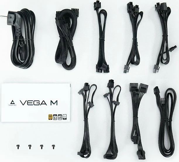 Furnizues rryme Chieftec Vega M PPG-850-C 850W ATX 3.1, 80 Plus Gold, full modular, PCIe 5.0 16-pin, i zi