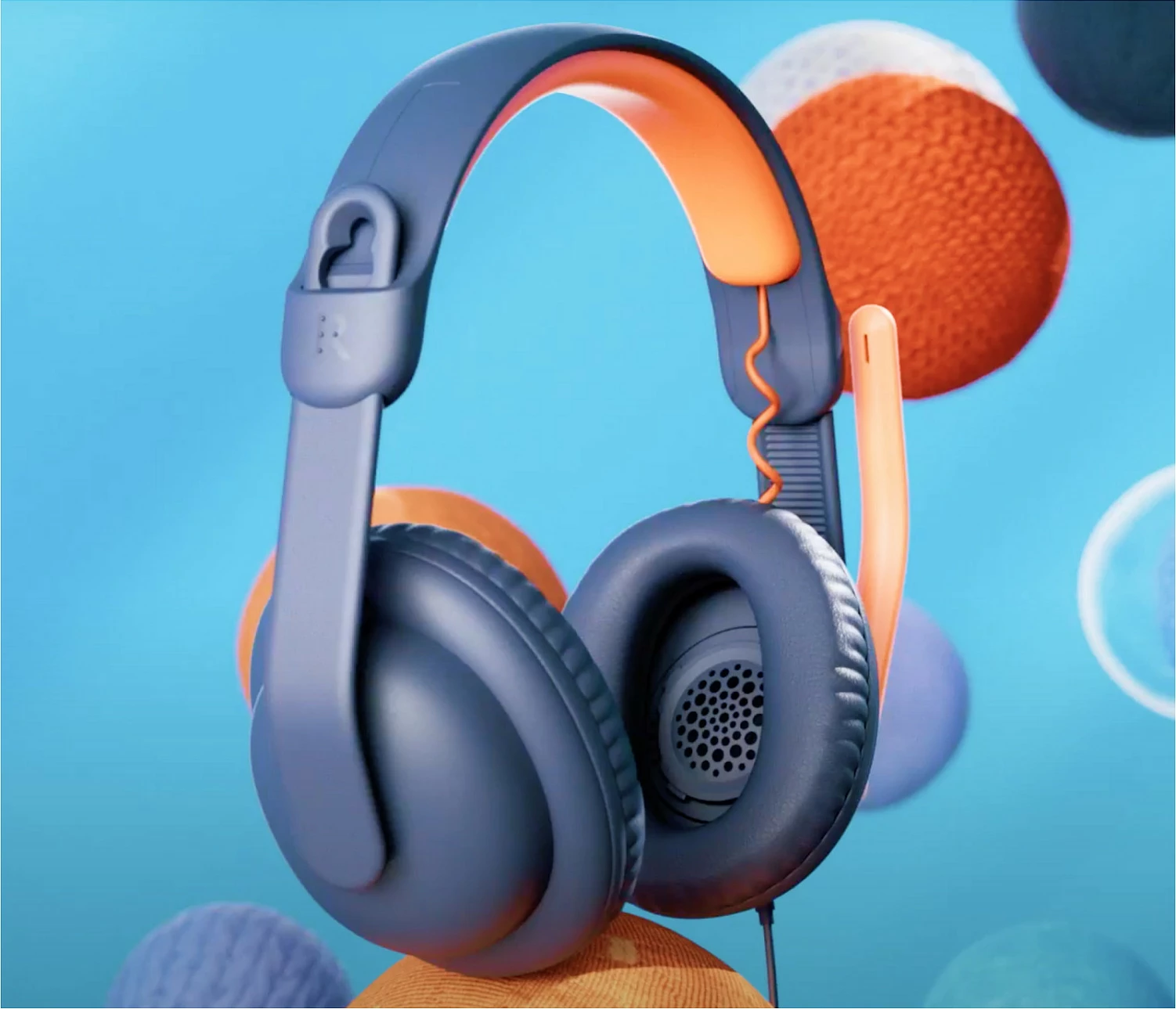 Kufje Logitech Zone Learn, 3.5mm AUX, me kabllo, për edukim, blu, portokalli