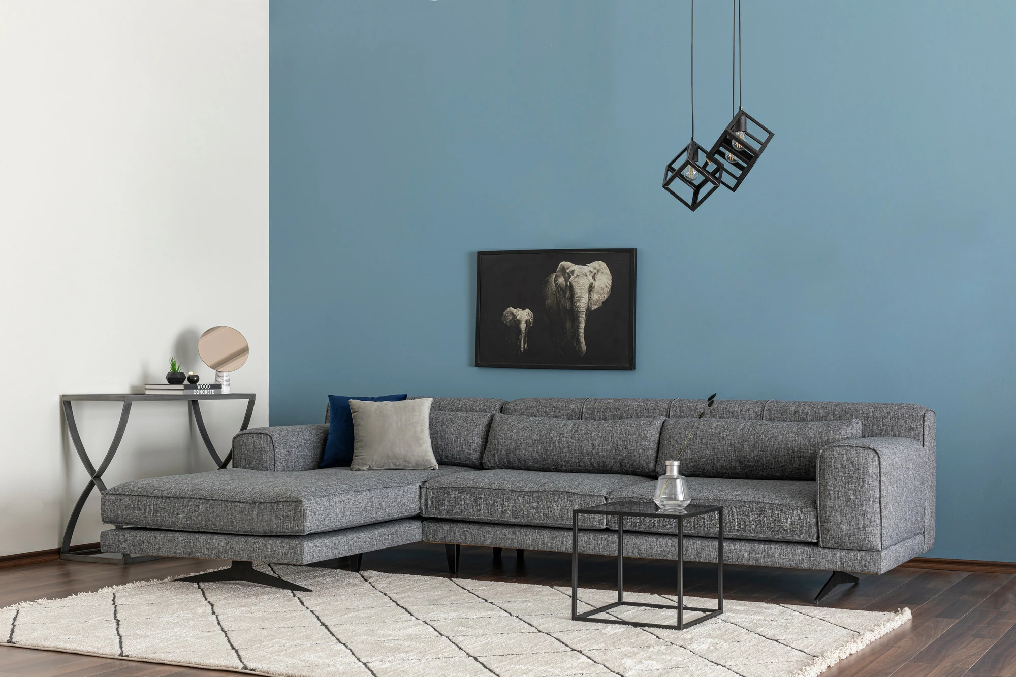 Këndore Atelier del Sofa, Jivago Corner majtas, ngjyrë gri