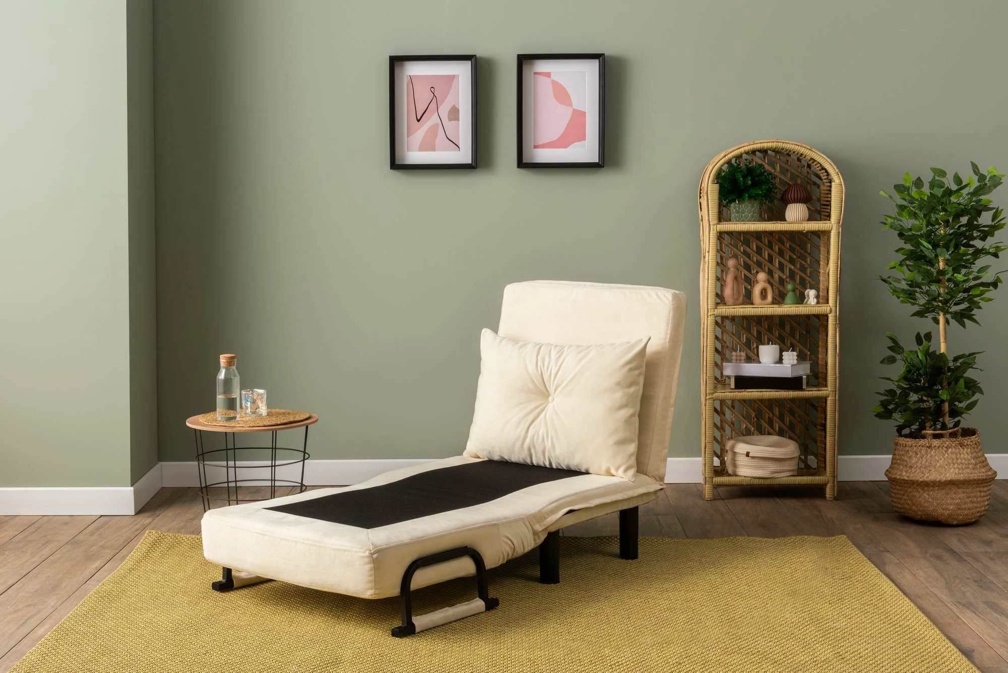 Krevat-karrige një vendës, Sento Single, ngjyrë krem