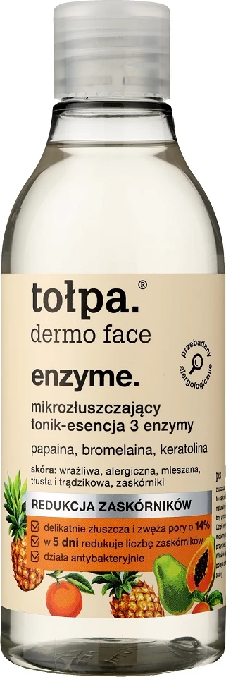 Toner-essencë për fytyrë Tołpa Dermo Face Enzyme Mild Exfoliating 3 Enzymes për femra, 200ml