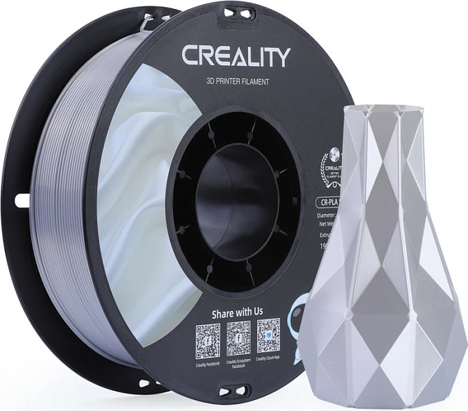 Filament për printer 3D Creality 3301120007, PLA, 1.75 mm, 1 kg, argjendtë