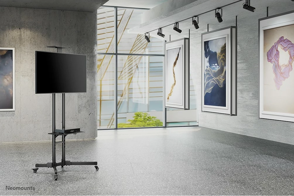 Karrocë portabile për TV Neomounts PLASMA-M1700E, deri 70", rregullim lartësie, ngjyrë e zezë