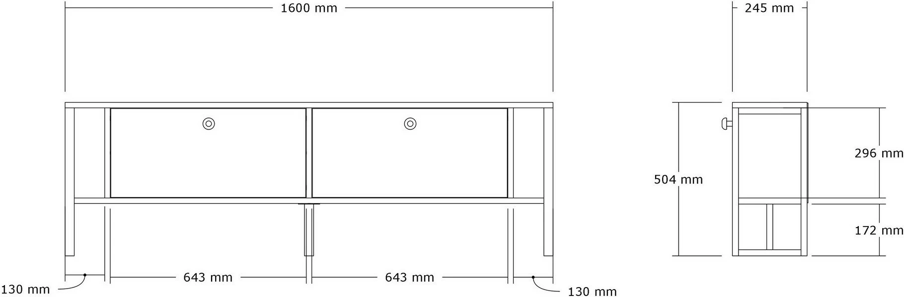 Komodë TV Skye Decor, ahu-bardhë