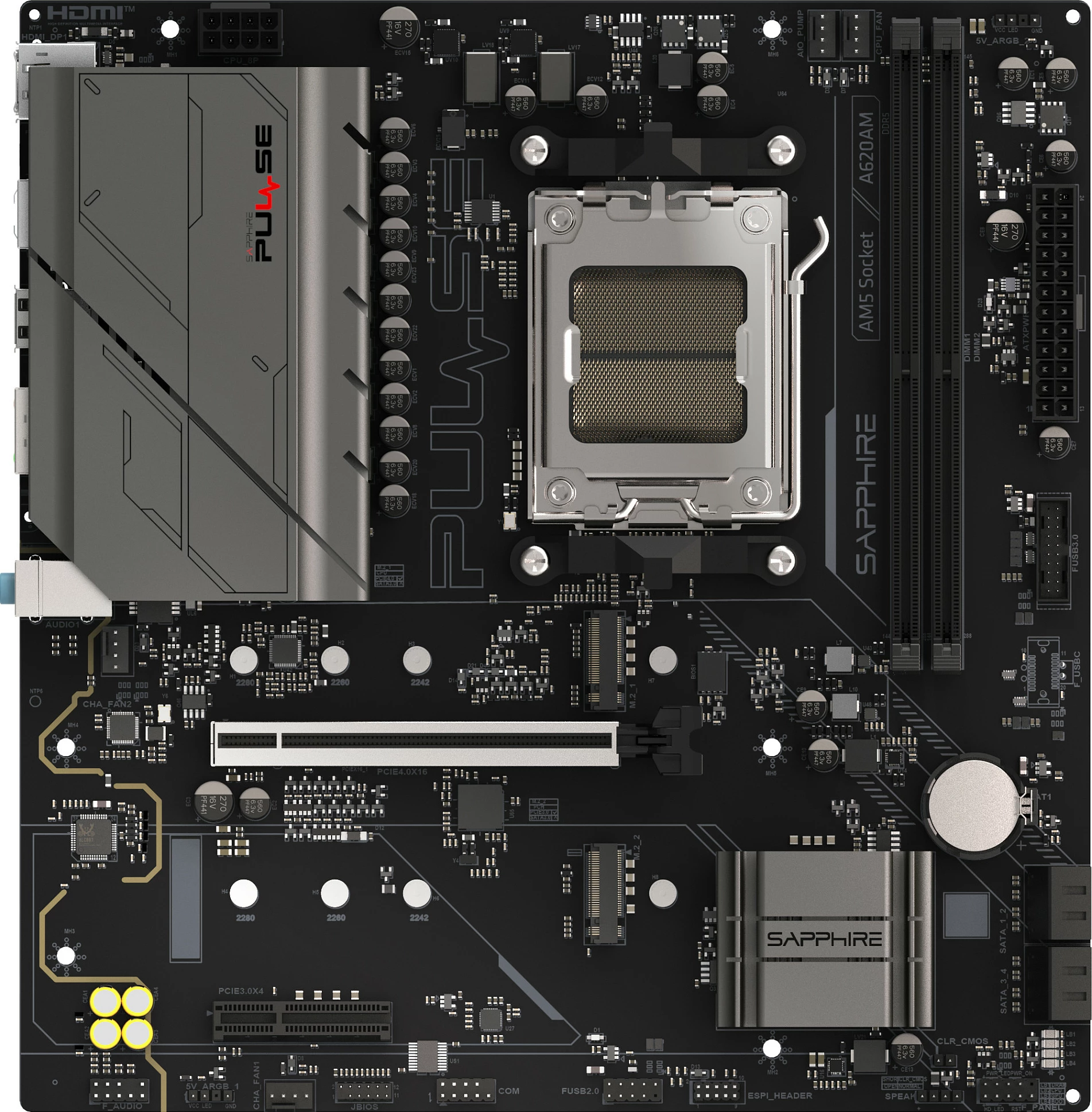Pllakë amë Sapphire PULSE A620AM, Socket AM5, DDR5, deri 64GB
