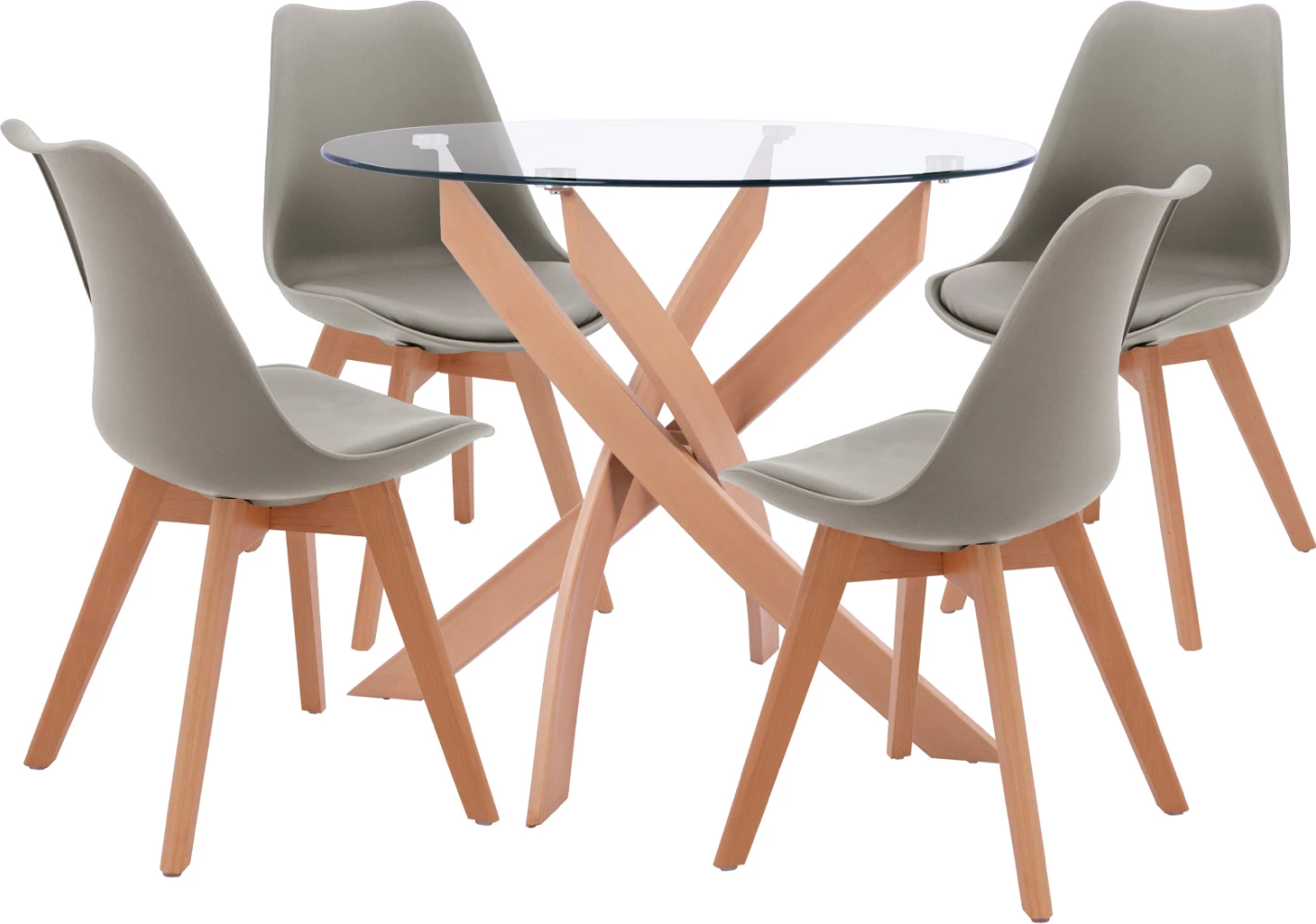 Set tavolinë me karrige, ngjyrë gri, FH11693.10, Φ90x74 cm