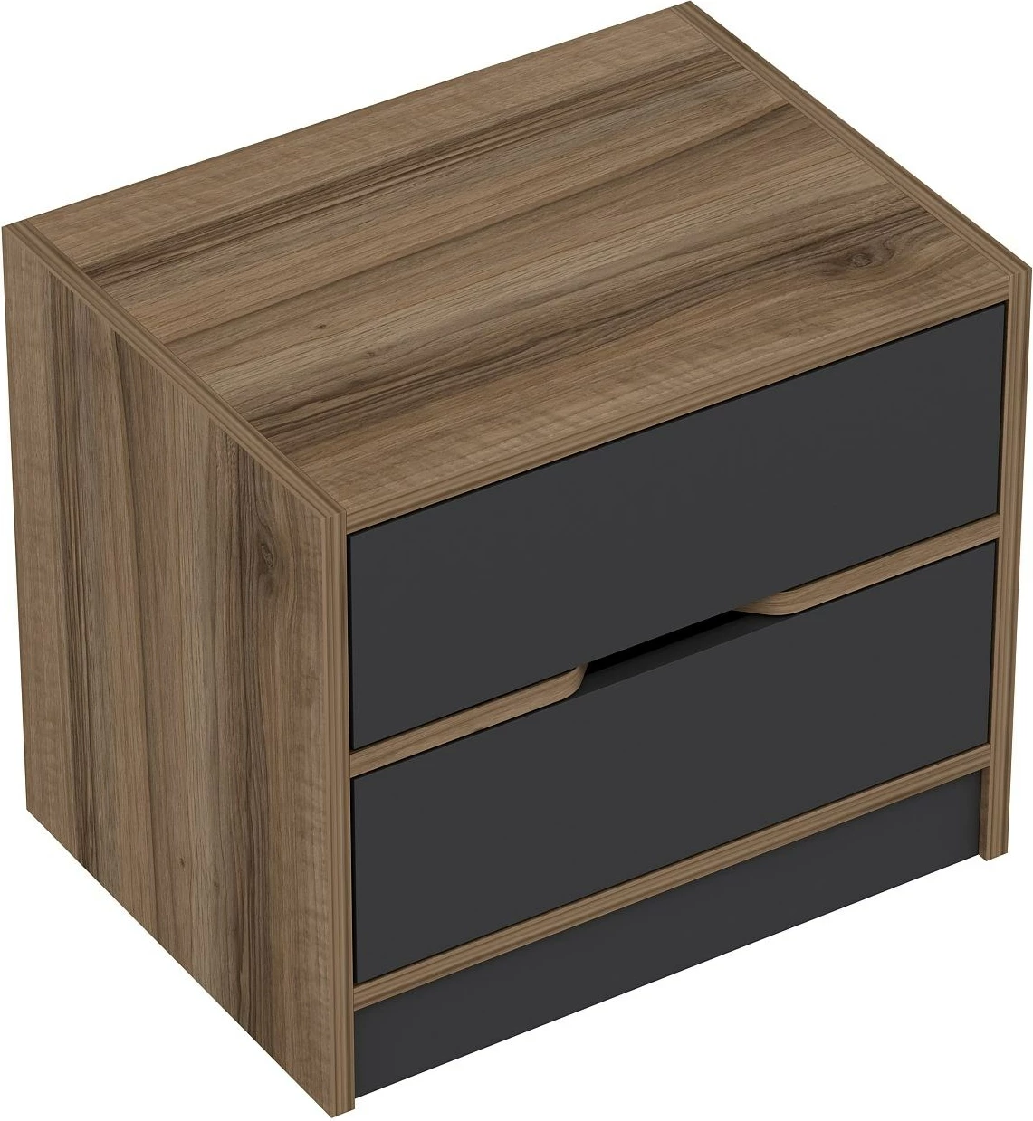 Komodinë natës Hanah Home, Elina, ngjyrë arre dhe antracit, 54x47x40cm
