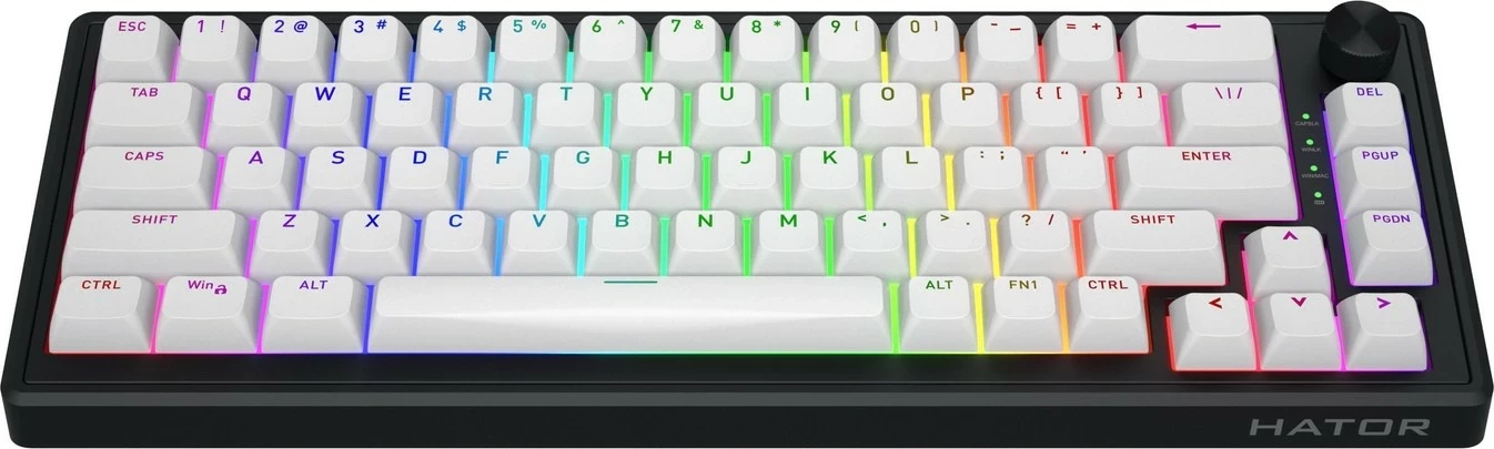 Tastierë mekanike Hator Skyfall 65 wireless, RGB, hot-swap, anglisht, bardhë-zezë