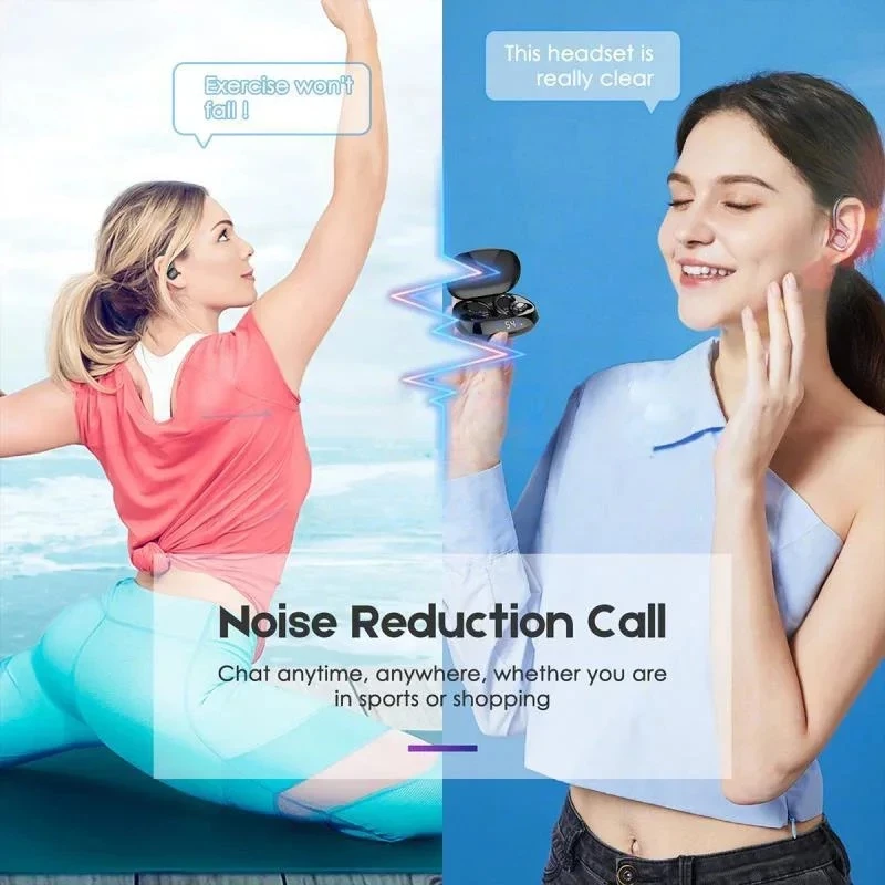 Kufje Sportive Wireless IPX7 me Kapëse Veshësh për Aktivitet Fizik