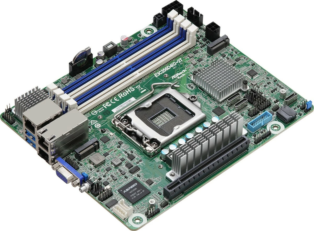 Pllakë amë ASRock E3C256D4ID-2T, mini ITX, Socket 1200, DDR4, Xeon, 4 slote RAM