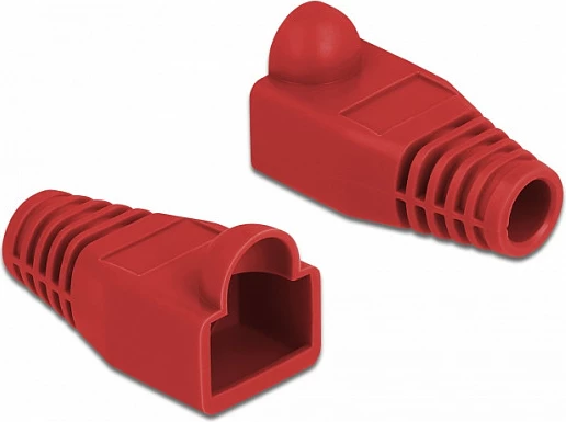 Boot mbrojtës për prizë RJ45 DeLOCK, 20 copë, gomë, e kuqe