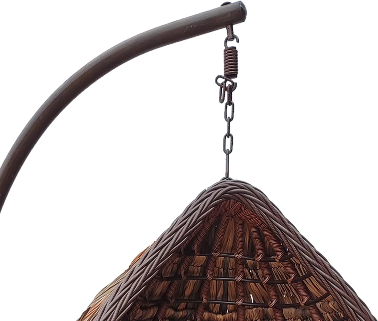 Varur folja swing nest me bazë metali ngjyrë kafe - pe rattan ngjyrë kafe - e zezë 120x105x195cm