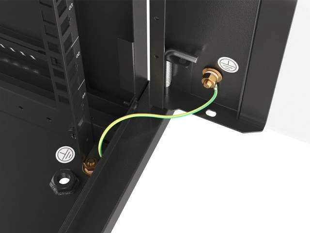 Kabinet rrjeti për mur Lanberg WF01-6412-10B, 12U, 600x450mm, xham, i zi