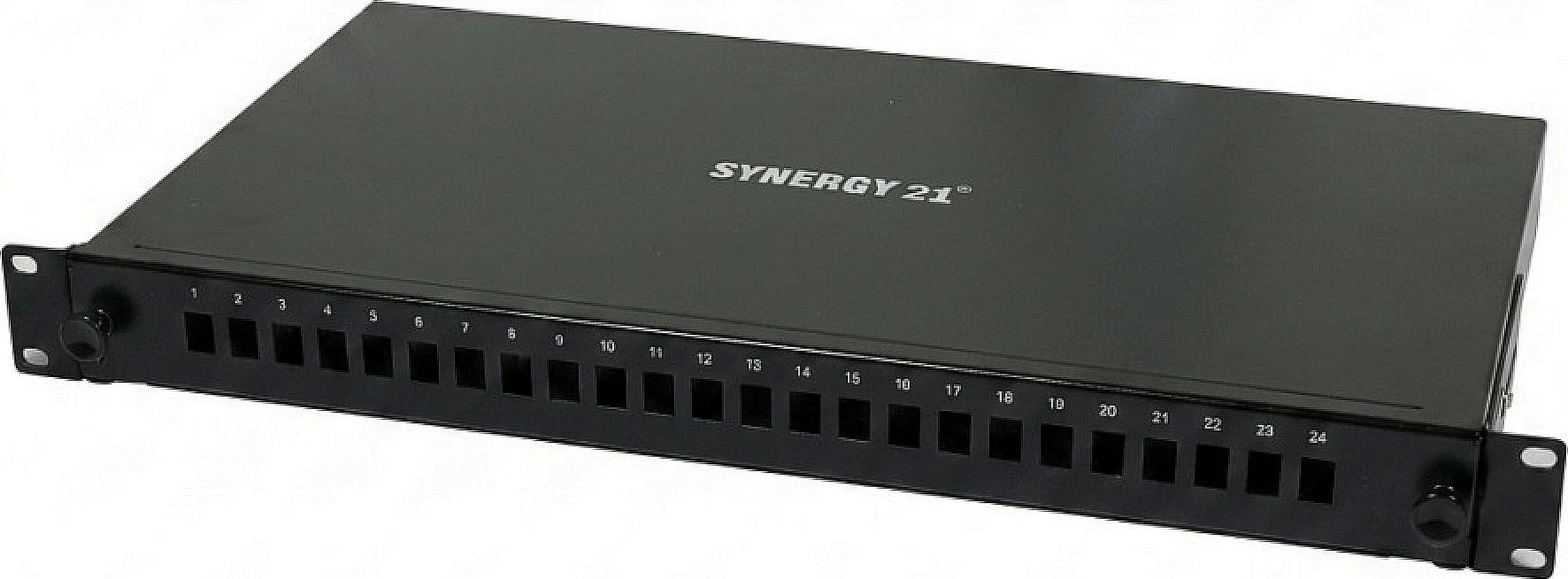 Patch panel fibër optike Synergy21, 19" 1U, 24x LC Duplex, pa kuplime, i zi