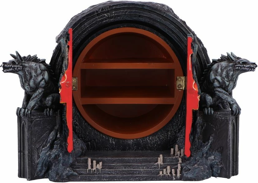 Kuti dekorative NEMESIS NOW Diablo IV Hells Gate 22 cm, rezinë, e zezë/gri me detaje të kuqe, gift box