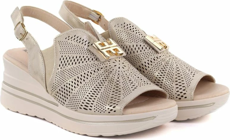 Sandale platforme për femra M. Daszyński 25144-4, të arta