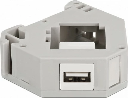 Adapter shinë DIN DeLOCK Keystone USB 2.0 Type-A femër-femër, gri/bardhë
