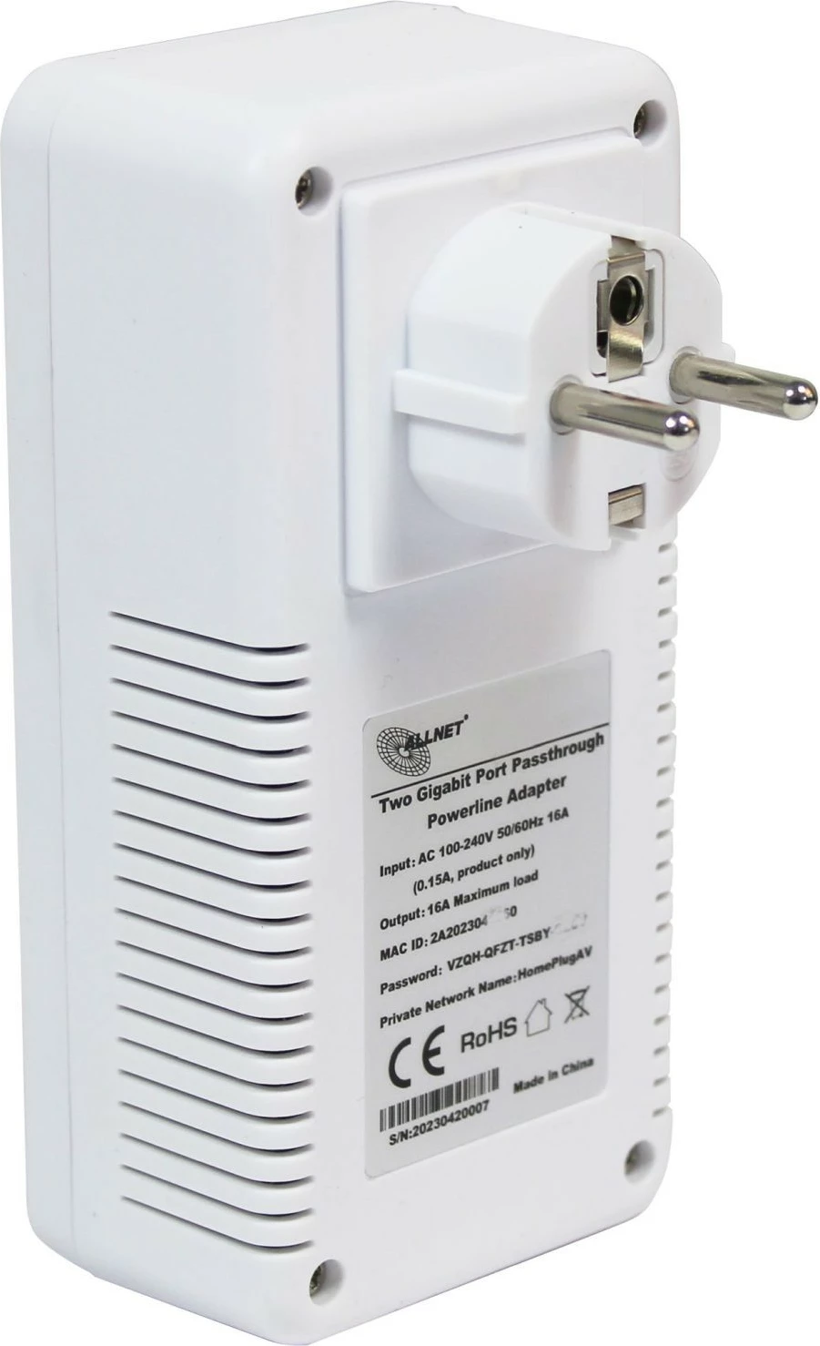 Powerline ALLNET 1200Mbit 2er Bundle, RJ45, Passtrough