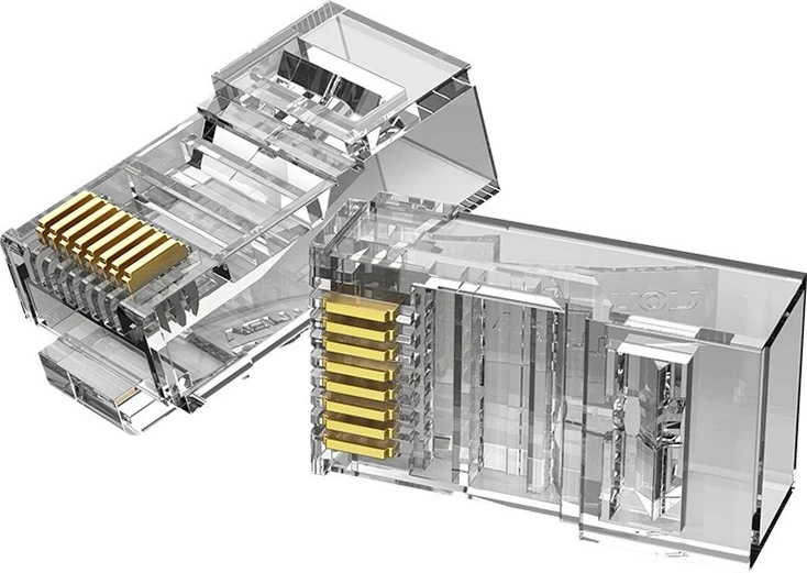 Plug RJ-45 Vention Cat.5E, 100 copë, transparent
