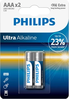 Philips Bateri AAA Ultra Alkalin 2 set