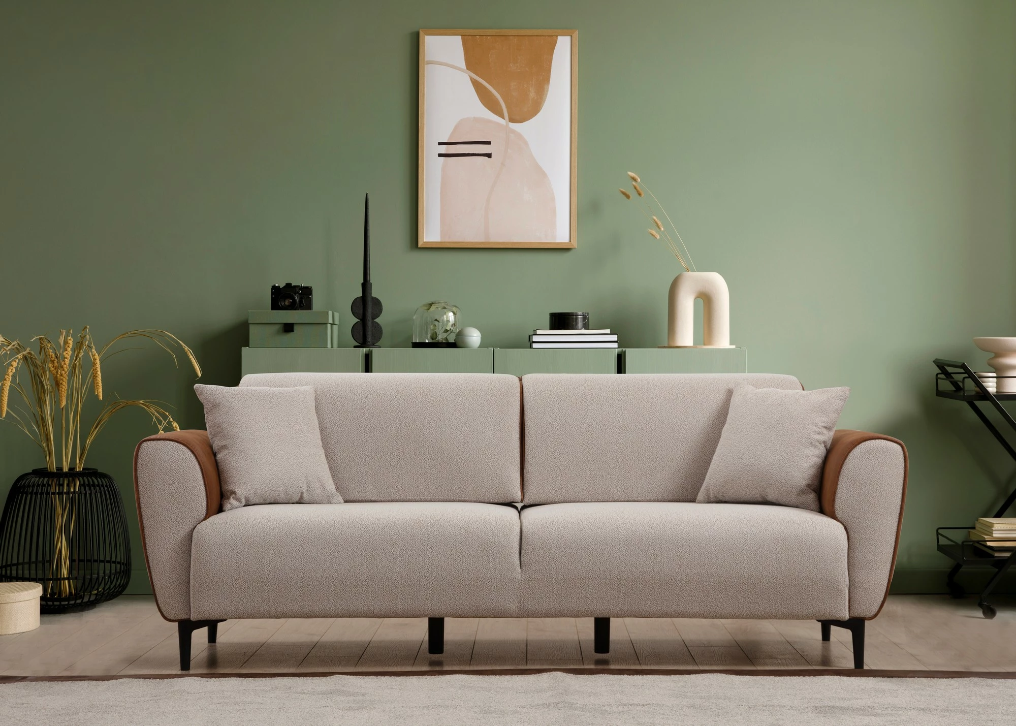 Divan 3-vendësh me shtrat, Atelier del Sofa, bezhë, kanellë