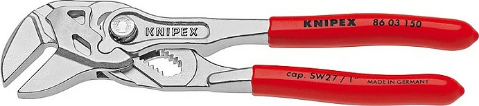 Kuleç Knipex 86 03 150, 150mm, krom-vanadium, dorezë plastike, e kuqe