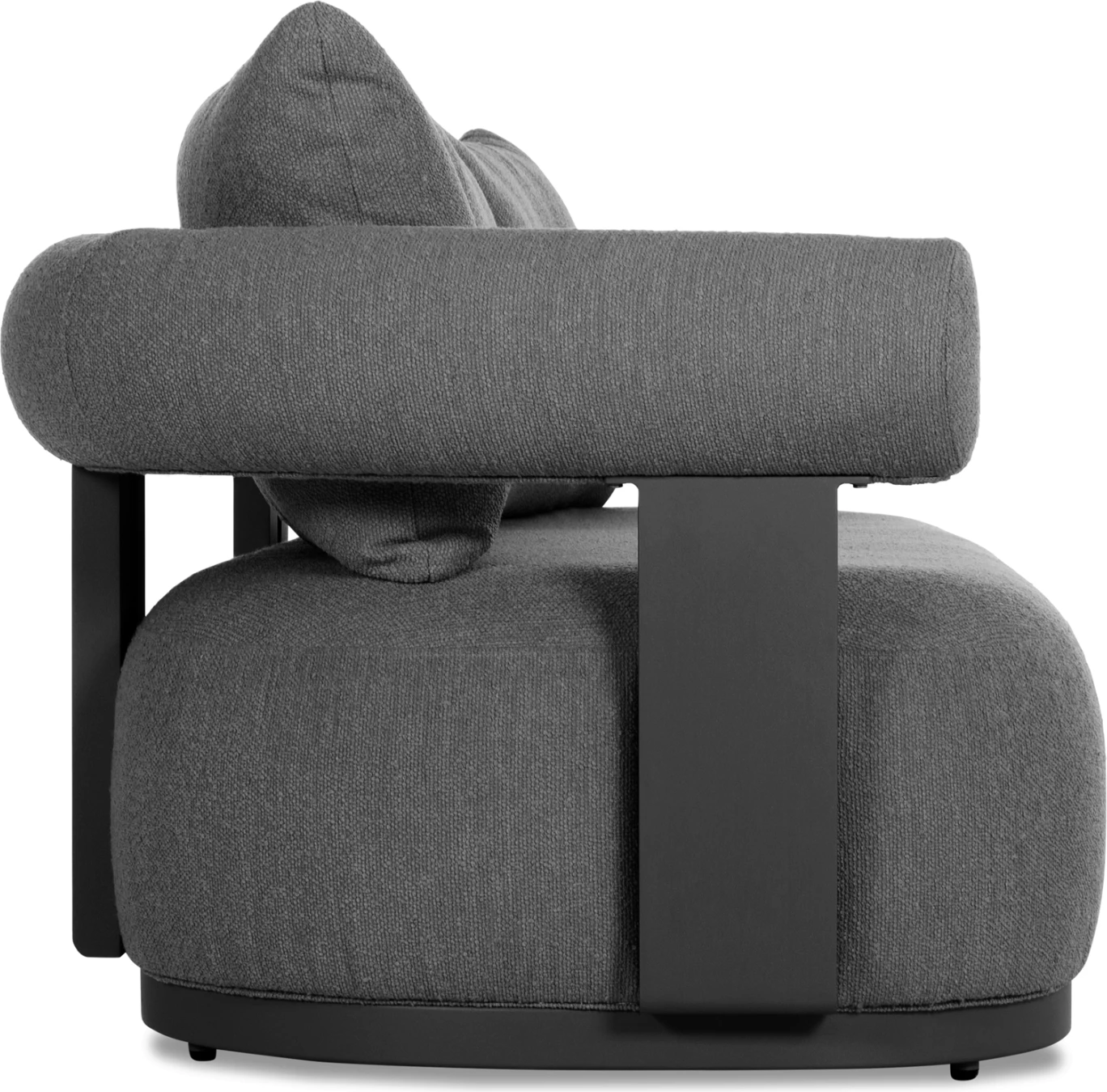 Divan treshe DECCARD CD6462.01, alumin i zi i errët & material tekstili, 230x92x67cm