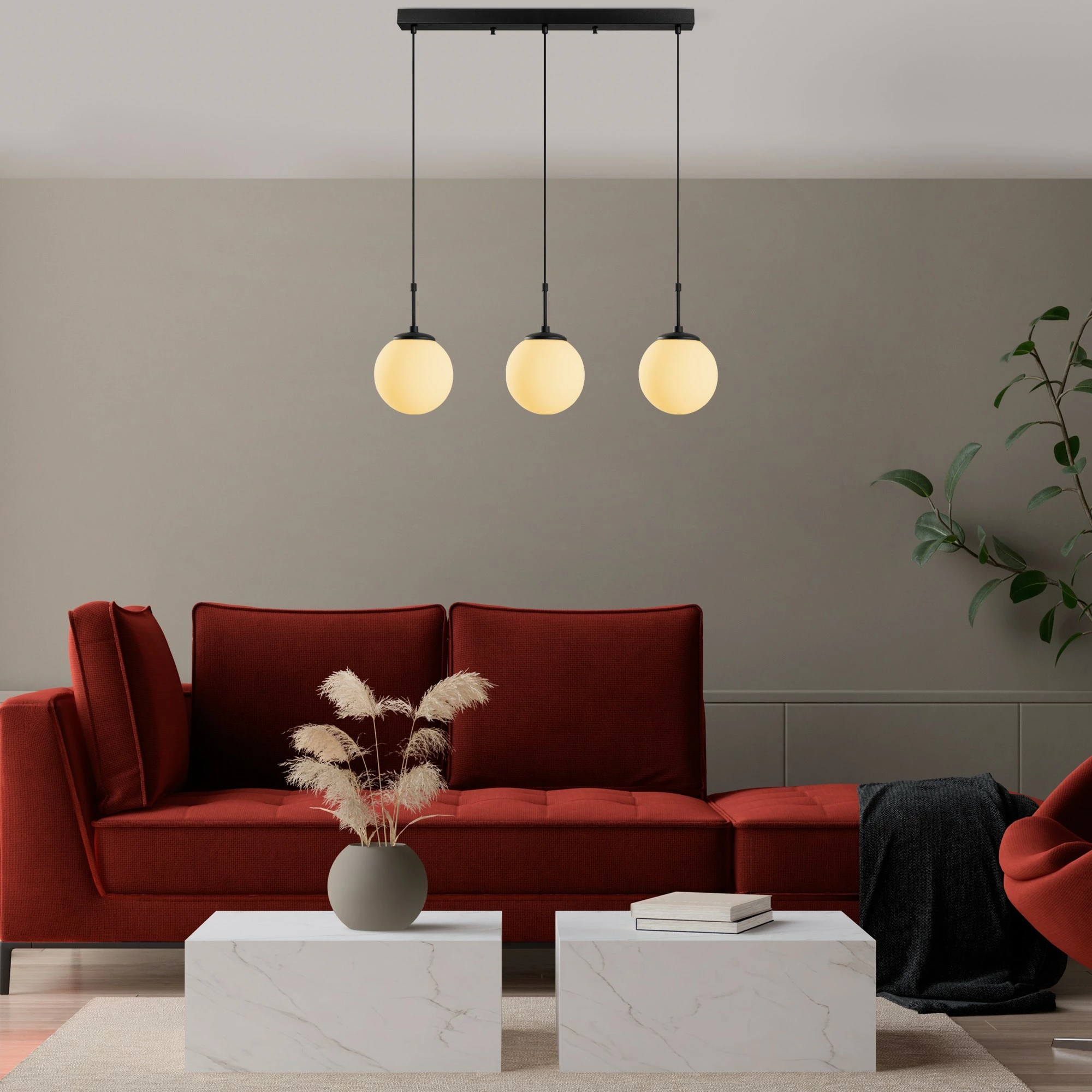 Llambë tavani Opviq Orbital, ngjyrë e zezë, 87x20x120cm