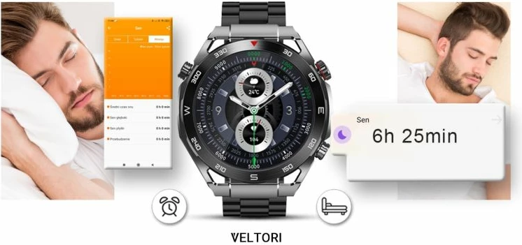 Smartwatch VELTORI unisex, e zezë