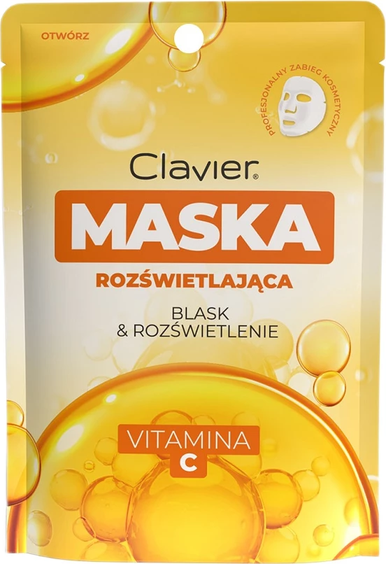 Maskë për fytyrë për femra Clavier Brightening Sheet Mask me Vitaminë C, 25ml