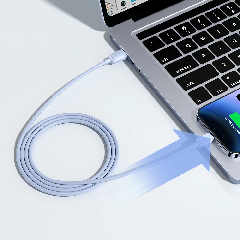 Kabllo Joyroom Multi-Color Series A14 Lightning në USB-A, 1.2m, 2.4A, Kaltër