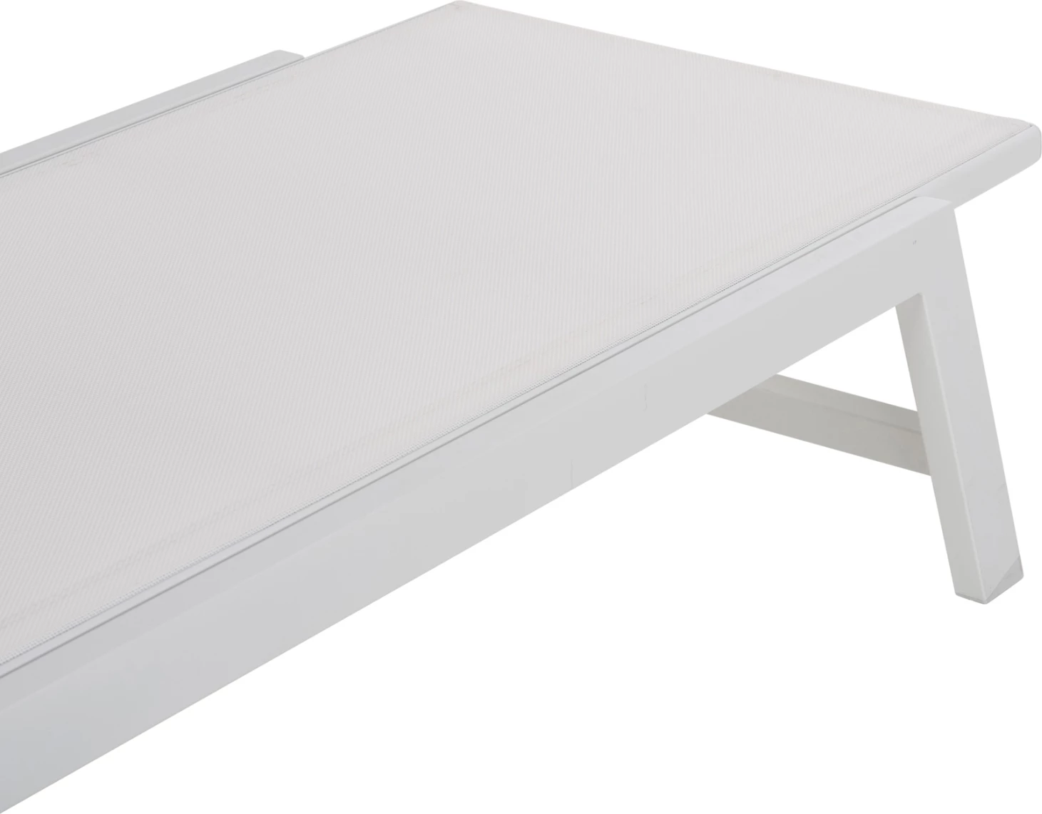 Shezlong alumini me mbështetëse koke RABIA FH5982.01, ngjyrë bardhë, 191,5x60x89,5Hcm