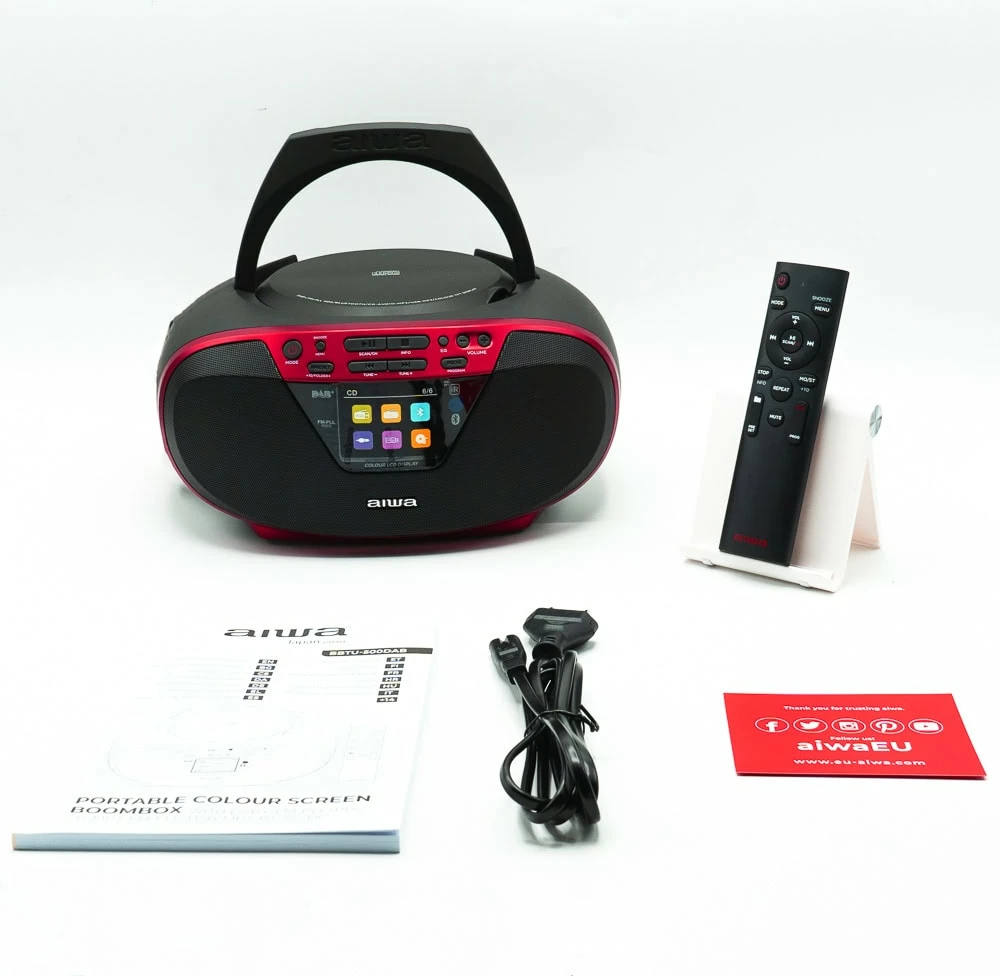 Radio Boombox Portative me DAB+, CD, Bluetooth dhe USB AIWA BBTU-500DAB/RD